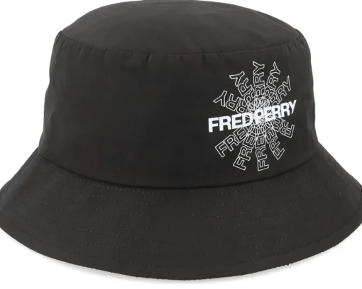 Online Fred Perry Graph Print Black Bucket -
