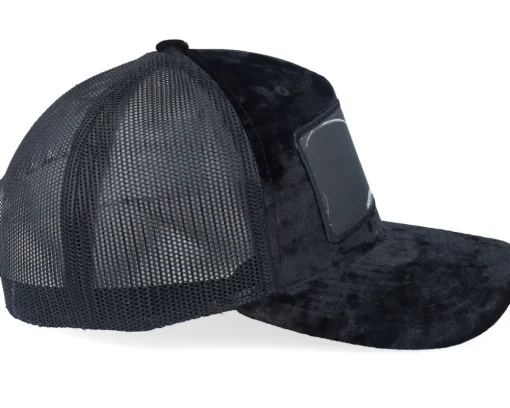 Velvet Caps-Calza Pennello Grasshopper Big Patch Black Velvet Trucker -