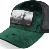 Velvet Caps-Scenes Graveyard Velvet Green/Black Trucker -