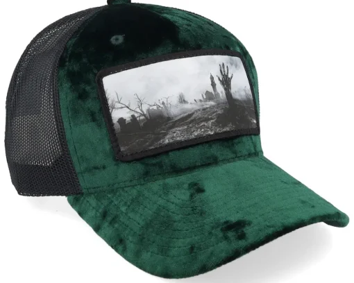Velvet Caps-Scenes Graveyard Velvet Green/Black Trucker -