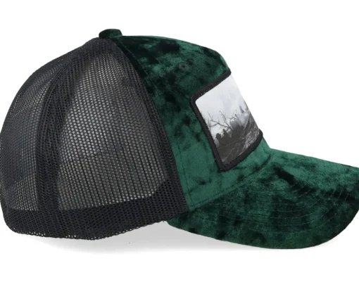 Velvet Caps-Scenes Graveyard Velvet Green/Black Trucker -