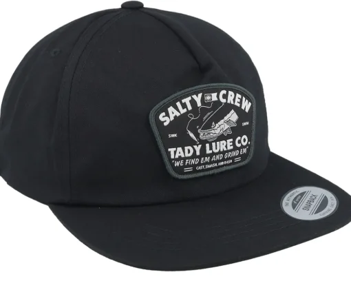 Best Salty Crew Grind Em Unconstructed Black Snapback -