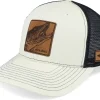 Trucker-Skillfish Grisjävel Laser Ivory/Black Contrast Stitch -