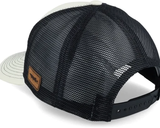 Trucker-Skillfish Grisjävel Laser Ivory/Black Contrast Stitch -
