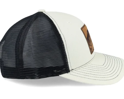 Trucker-Skillfish Grisjävel Laser Ivory/Black Contrast Stitch -