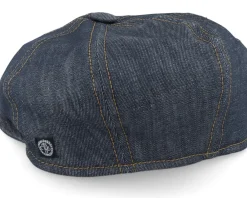 Flat Caps-CTH Ericson Gustav Organic Denim Blue Flat Cap -