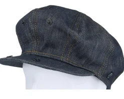 Flat Caps-CTH Ericson Gustav Organic Denim Blue Flat Cap -