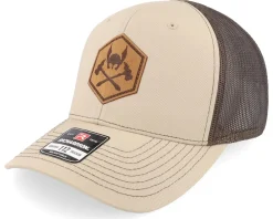 Fashion Vikings Hammers And Helmet Cross Khaki/Coffee Trucker -