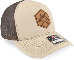 Fashion Vikings Hammers And Helmet Cross Khaki/Coffee Trucker -