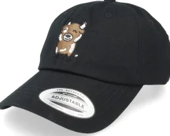 Dad Cap-Abducted Happy Cow Black Dad Cap -