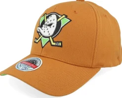 Hot Mitchell & Ness Hatstore Exclusive x Anaheim Ducks Rust Light Brown Adjustable -