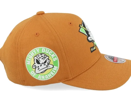 Hot Mitchell & Ness Hatstore Exclusive x Anaheim Ducks Rust Light Brown Adjustable -