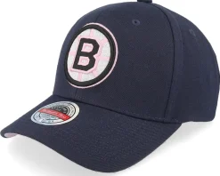 Adjustable-Mitchell & Ness Hatstore Exclusive x Boston Bruins 50th Anniversary Patch Navy/Pink Adjustable - Blue