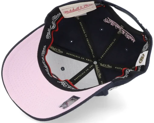 Adjustable-Mitchell & Ness Hatstore Exclusive x Boston Bruins 50th Anniversary Patch Navy/Pink Adjustable - Blue