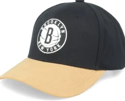 Adjustable-Mitchell & Ness Hatstore Exclusive x Brooklyn Nets Suede Visor Adjustable - Black