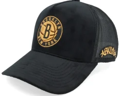 Trucker-Mitchell & Ness Hatstore Exclusive x Brooklyn Nets Amber Velvet Trucker - Black
