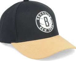 Adjustable-Mitchell & Ness Hatstore Exclusive x Brooklyn Nets Suede Visor Adjustable - Black