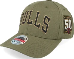 Adjustable-Mitchell & Ness Hatstore Exclusive x Chicago Bulls Script Flight Olive Adjustable - Green