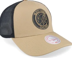 Trucker-Mitchell & Ness Hatstore Exclusive x Chicago Blackhawks Archaeo Tan/Black Trucker -