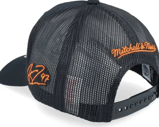 Trucker-Mitchell & Ness Hatstore Exclusive x Edmonton Oilers Connor McDavid Black A-Frame Trucker -