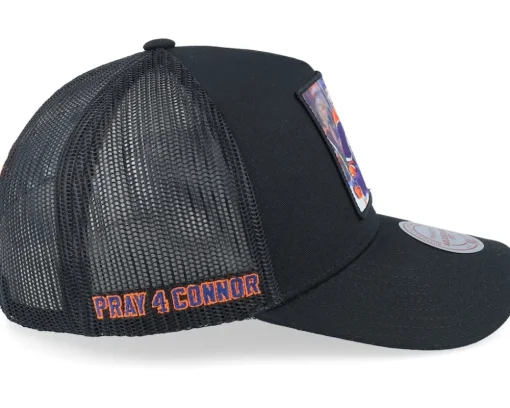 Trucker-Mitchell & Ness Hatstore Exclusive x Edmonton Oilers Connor McDavid Black A-Frame Trucker -