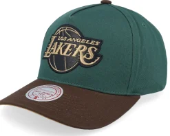 Adjustable-Mitchell & Ness Hatstore Exclusive x Los Angeles Lakers Pro Crown Dark /Brown A-frame Adjustable - Green