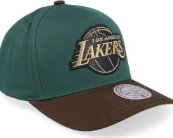 Adjustable-Mitchell & Ness Hatstore Exclusive x Los Angeles Lakers Pro Crown Dark /Brown A-frame Adjustable - Green