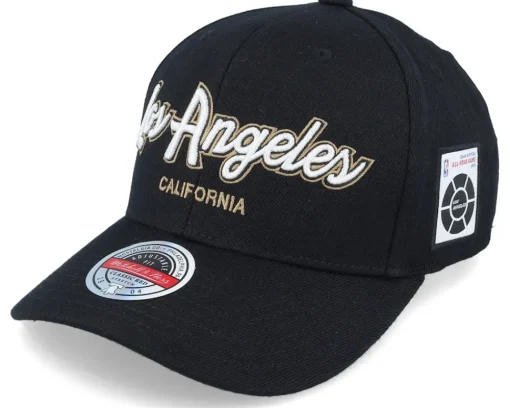 Adjustable-Mitchell & Ness Hatstore Exclusive x Los Angeles Script & Patches Black Adjustable -