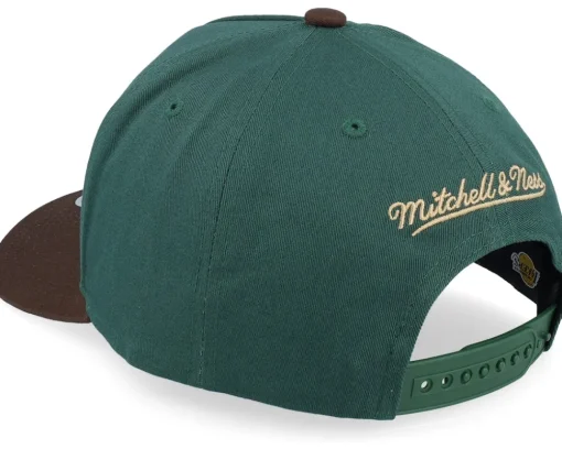 Adjustable-Mitchell & Ness Hatstore Exclusive x Los Angeles Lakers Pro Crown Dark /Brown A-frame Adjustable - Green