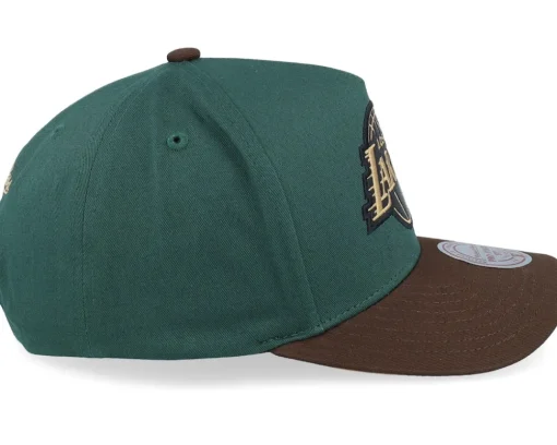 Adjustable-Mitchell & Ness Hatstore Exclusive x Los Angeles Lakers Pro Crown Dark /Brown A-frame Adjustable - Green