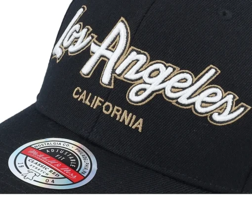 Adjustable-Mitchell & Ness Hatstore Exclusive x Los Angeles Script & Patches Black Adjustable -