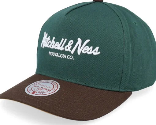 Adjustable-Mitchell & Ness Hatstore Exclusive x Los Angeles Lakers Pro Crown Dark /Brown A-frame Adjustable - Green