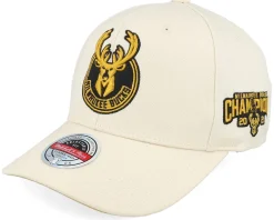 Adjustable-Mitchell & Ness Hatstore Exclusive x Milwaukee Bucks Limestone Stone/White Adjustable - Beige