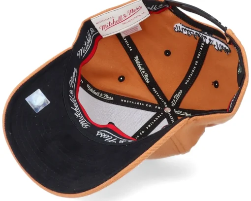 Adjustable-Mitchell & Ness Hatstore Exclusive x Milwaukee Bucks Camel Leather Logo -