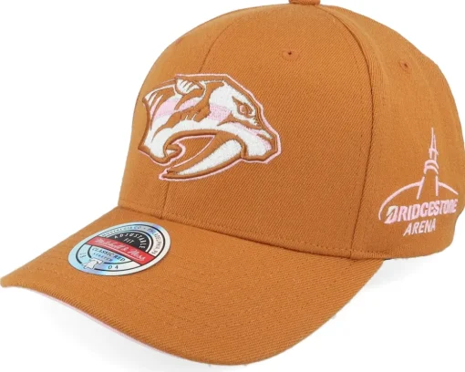 Adjustable-Mitchell & Ness Hatstore Exclusive x Nashville Predators Knockout Peach Tan/Pink Adjustable - Brown