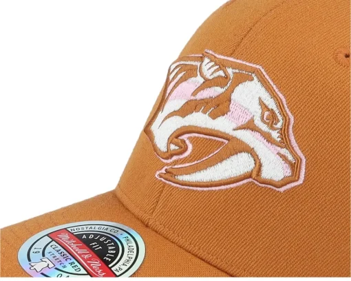 Adjustable-Mitchell & Ness Hatstore Exclusive x Nashville Predators Knockout Peach Tan/Pink Adjustable - Brown