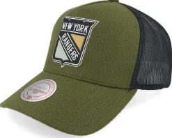 Trucker-Mitchell & Ness Hatstore Exclusive x New York Rangers Winterized True Forest/Black Trucker - Green