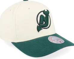 Hot Mitchell & Ness Hatstore Exclusive x New Jersey Devils Grand Suede Cream/Dark Green Adjustable - White