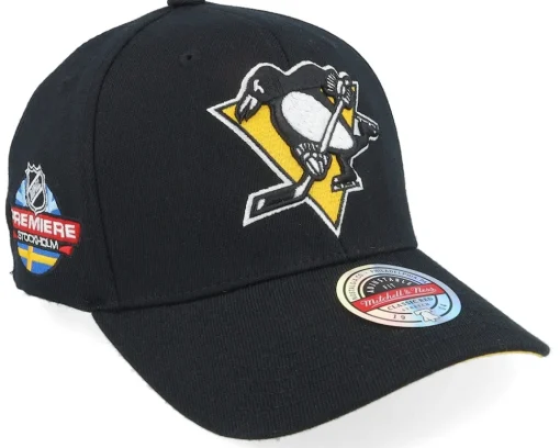 Adjustable-Mitchell & Ness Hatstore Exclusive x Pittsburgh Penguins Premiere /Yellow Adjustable - Black