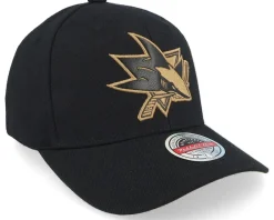 Adjustable-Mitchell & Ness Hatstore Exclusive x San Jose Sharks TKO Leather Logo NHL Bronze/ Adjustable - Black