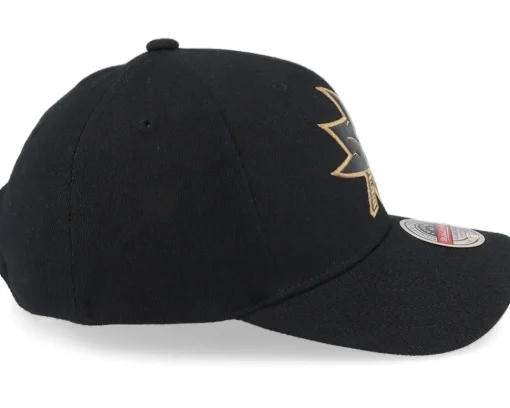 Adjustable-Mitchell & Ness Hatstore Exclusive x San Jose Sharks TKO Leather Logo NHL Bronze/ Adjustable - Black