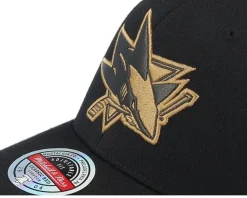 Adjustable-Mitchell & Ness Hatstore Exclusive x San Jose Sharks TKO Leather Logo NHL Bronze/ Adjustable - Black