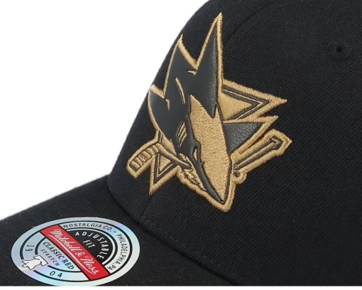 Adjustable-Mitchell & Ness Hatstore Exclusive x San Jose Sharks TKO Leather Logo NHL Bronze/ Adjustable - Black