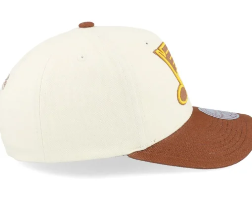 Clearance Mitchell & Ness Hatstore Exclusive x St. Louis Blues Grand Suede Cream/Brown Adjustable - White