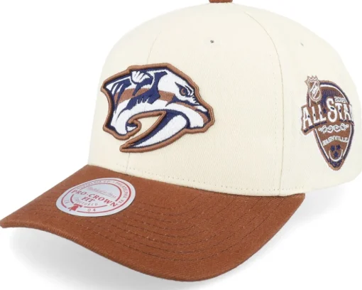 Clearance Mitchell & Ness Hatstore Exclusive x St. Louis Blues Grand Suede Cream/Brown Adjustable - White