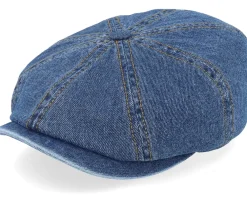 Flat Caps-Stetson Hatteras Blue Denim Denim Blue Flat Cap -