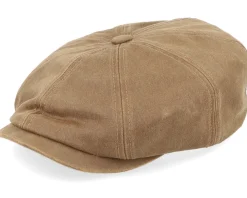 Flat Caps-Stetson Hatteras Co/Pes Brown Flat Cap -