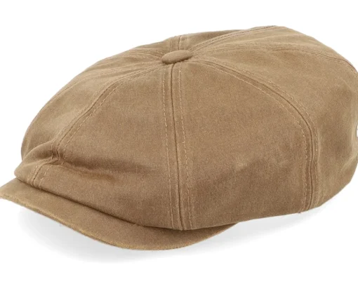 Flat Caps-Stetson Hatteras Co/Pes Brown Flat Cap -