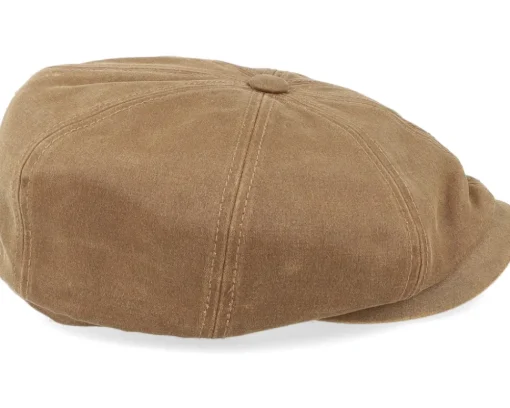 Flat Caps-Stetson Hatteras Co/Pes Brown Flat Cap -