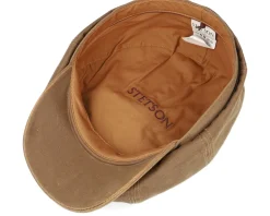Flat Caps-Stetson Hatteras Co/Pes Brown Flat Cap -